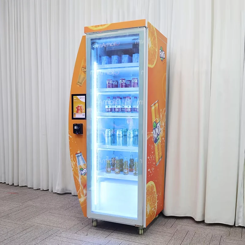 Fridge Intelligent Unmanned Vending Machine Refrigerator for Fresh Food Milk Beverages with Smart Freezer