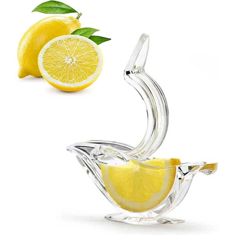 ﻿ Exprimidor de limón transparente con forma de pájaro, exprimidor de limón Manual acrílico, exprimidor de lima y zumo para exprimidores manuales de fruta, limón y naranja