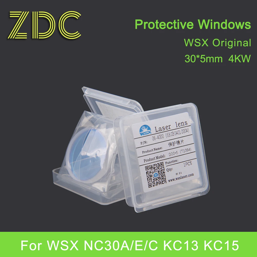 ZDC 10Pcs/Lot WSX Original Protective Windows 30x5 4KW Raytools WSX ProCutter Laser Cutting Welding Head Protective Lens