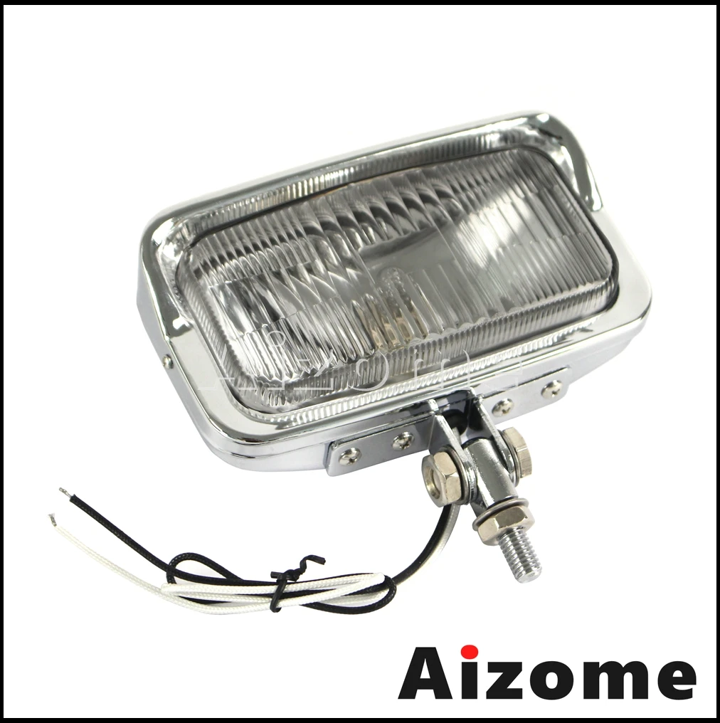 Motorcycle Square Headlight Classic Retro Headlamp Rectangular Lamps For Honda CB400 Chopper Harley Dyna Electric Street Touring