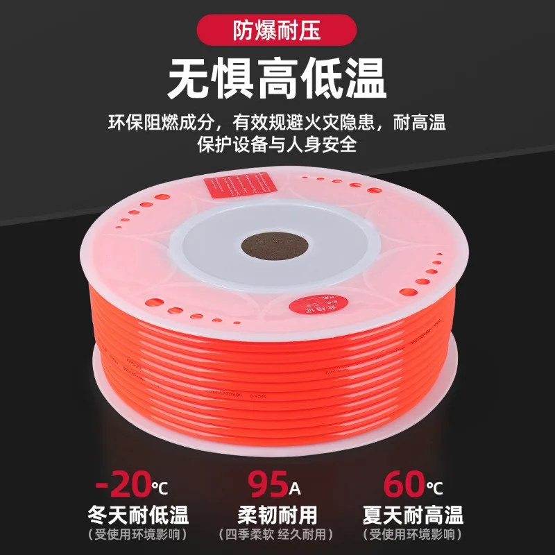 Flexible PU Air Tubing 8*5mm High Pressure Pneumatic Hose Pipe for Air Compressor Air Pump Red Blue Black Clear