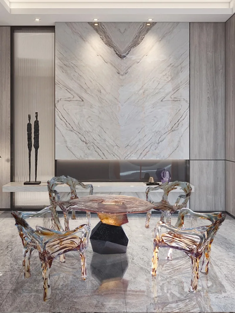 ハート・オブ・ザ・オーシャン コーヒーテーブル ホテル リビングルーム アート 高級デザイナー 透明 丸テーブル