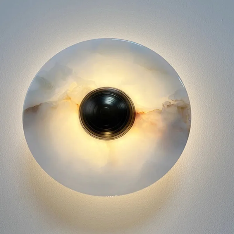

100% Natural Marble Wall Lamp, French Wabi Sabi for Villas, Living Room, Bedroom & Hotel