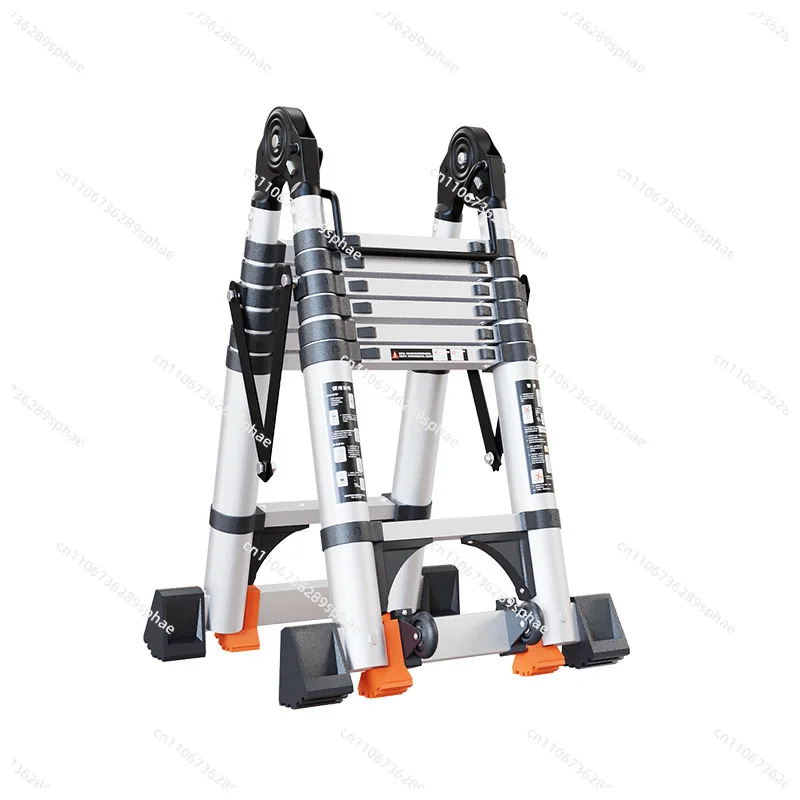 Heavy Duty Aluminum Telescoping Ladder 4m A-Frame Multi-Position Folding Ladder for Home Indoor Outdoor Use