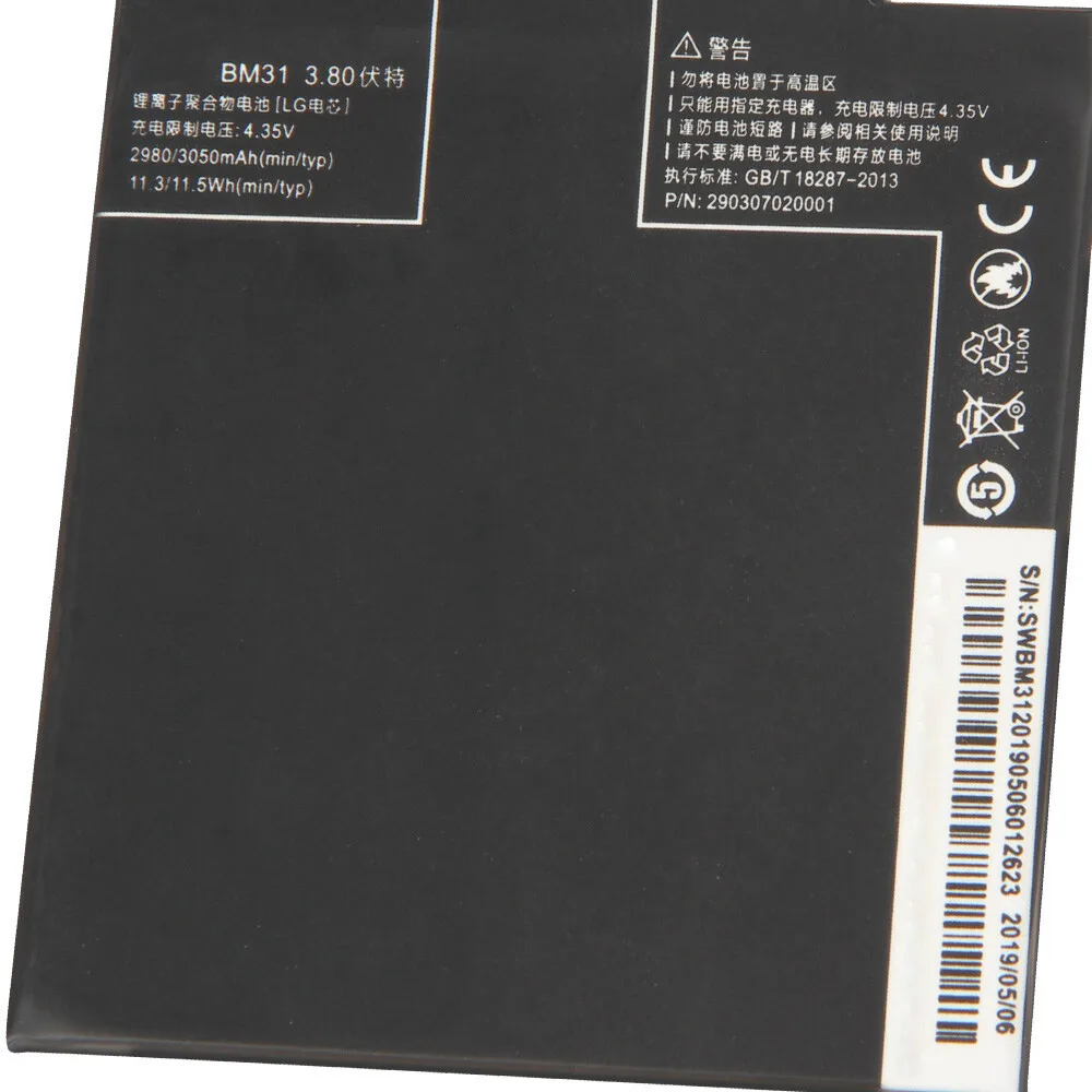 Batteria di ricambio originale per telefono BM31 per Xiaomi Mi 3 M3 Mi3 3050mAh