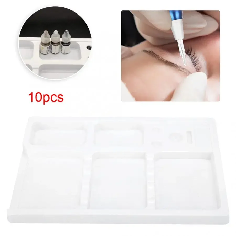 

10pcs Disposable Tattoo Tools Inks Tray PVC Washable Tattoo Pen Pigment Storage Holder Body Art Permanent Makeup Accessories