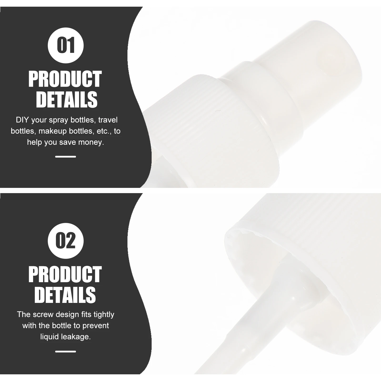 

40pcs Spray Nozzle Replacement White Tops for Bottles Fine Mist Pump Non Clogging Plastic Travel Cosmetics Hair Perfume Bottle