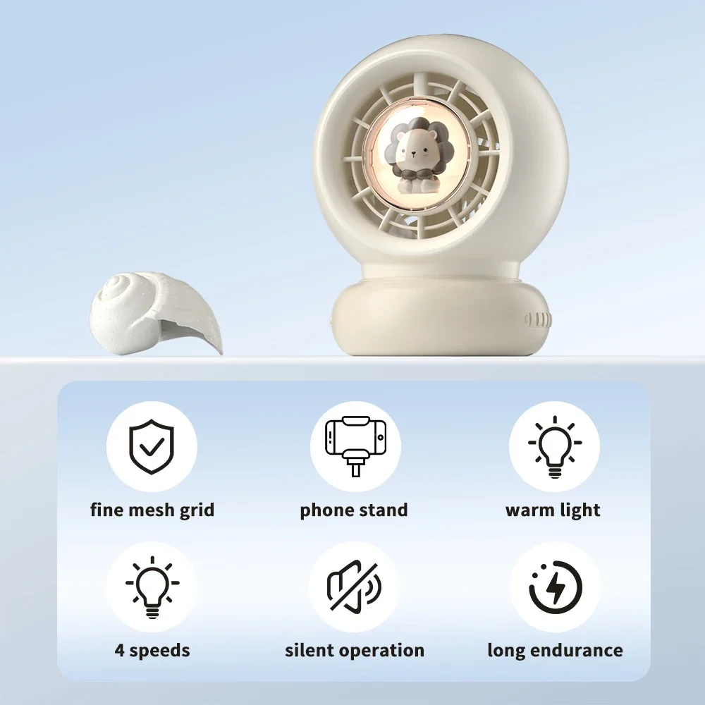 

Вентилятор для коляски, портативный персональный вентилятор, 4-скоростной персональный ручной вентилятор, аккумулятор емкостью 3600 мАч, с гибким поездом