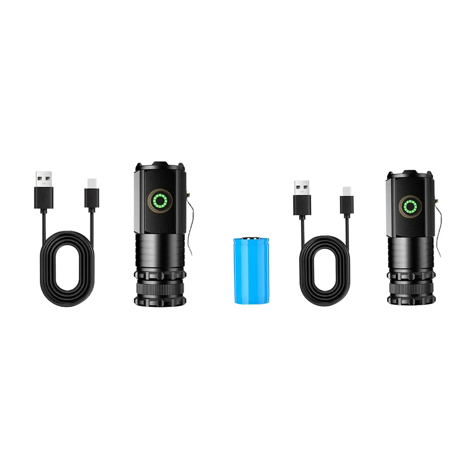 

Handheld Torch Lights Rechargeable Lighting 2000Lumens Clip on Caps Light Portable flashlights for Tent Working Survival Garden