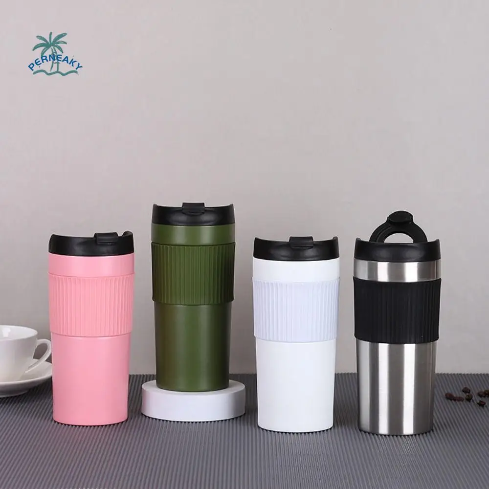 

Spill Proof Travel Coffee Mug Reusable Double Walled French Press Coffee Cups Seal Lid Vacumm Insulated Cold Brew Coffee Maker