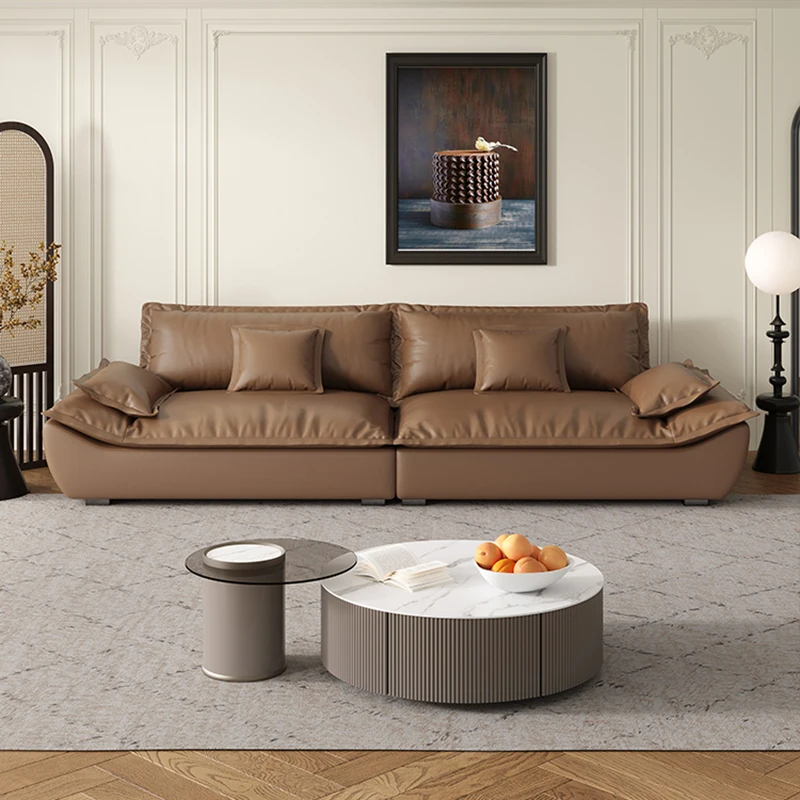 

Luxury Lazy Living Room Sofas Minimalist Leather Comfort Relax Italiano Couch Designer Decor Canape Salon Bedroom Furnitures