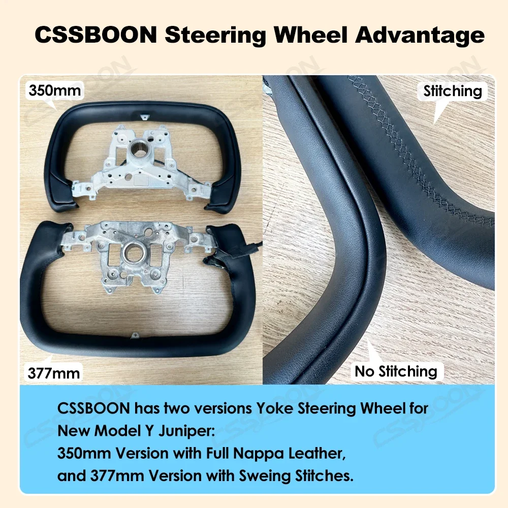 Nuovo modello Y volante con giogo modificato con riscaldamento per accessori personalizzati Tesla Maniglia per auto da corsa in pelle bianca nera