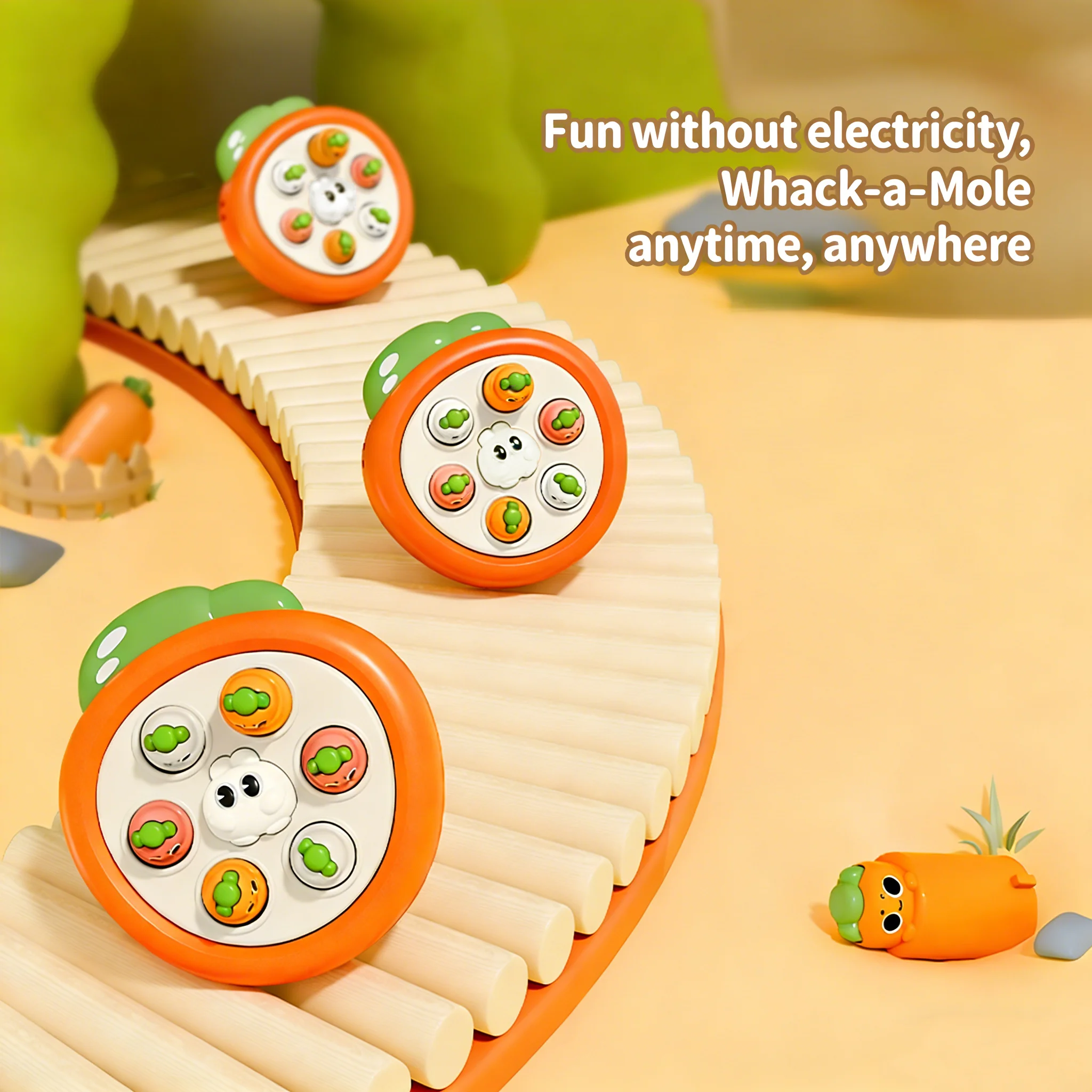 ของเล่นตีตัวตุ่นแบบมือถือรูปหัวไชเท้า - ของเล่นกดนิ้วเพื่อการศึกษาปฐมวัย ของขวัญฤดูร้อนที่สมบูรณ์แบบสำหรับเด็กเล็ก