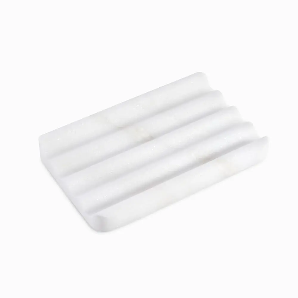 

Soap Dish, Marble Soap Holder for Shower, Bar Soap Holder with Water Ripple Design, Easy Cleaning Soap Saver for Kitchen Sink