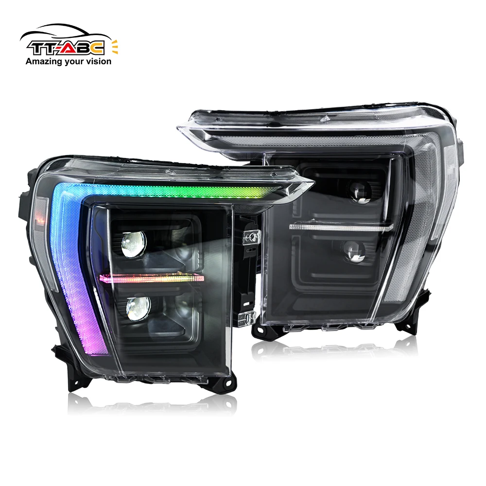 

TT-ABC Full RGB Headlights for 2022-2024 Ford F-150 F150 P702 14th Gen Front Lamps Assembly