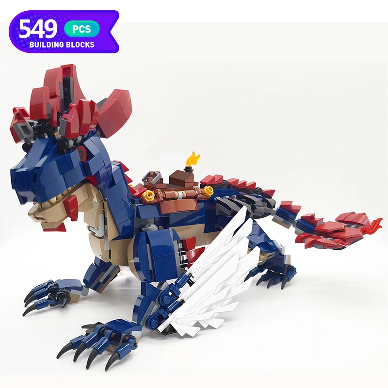 

MOC Game Series Survival Evolved Monster Building Blocks Assembly Model Rock Drake Monster Dinosaur Brick Toy Children Gift