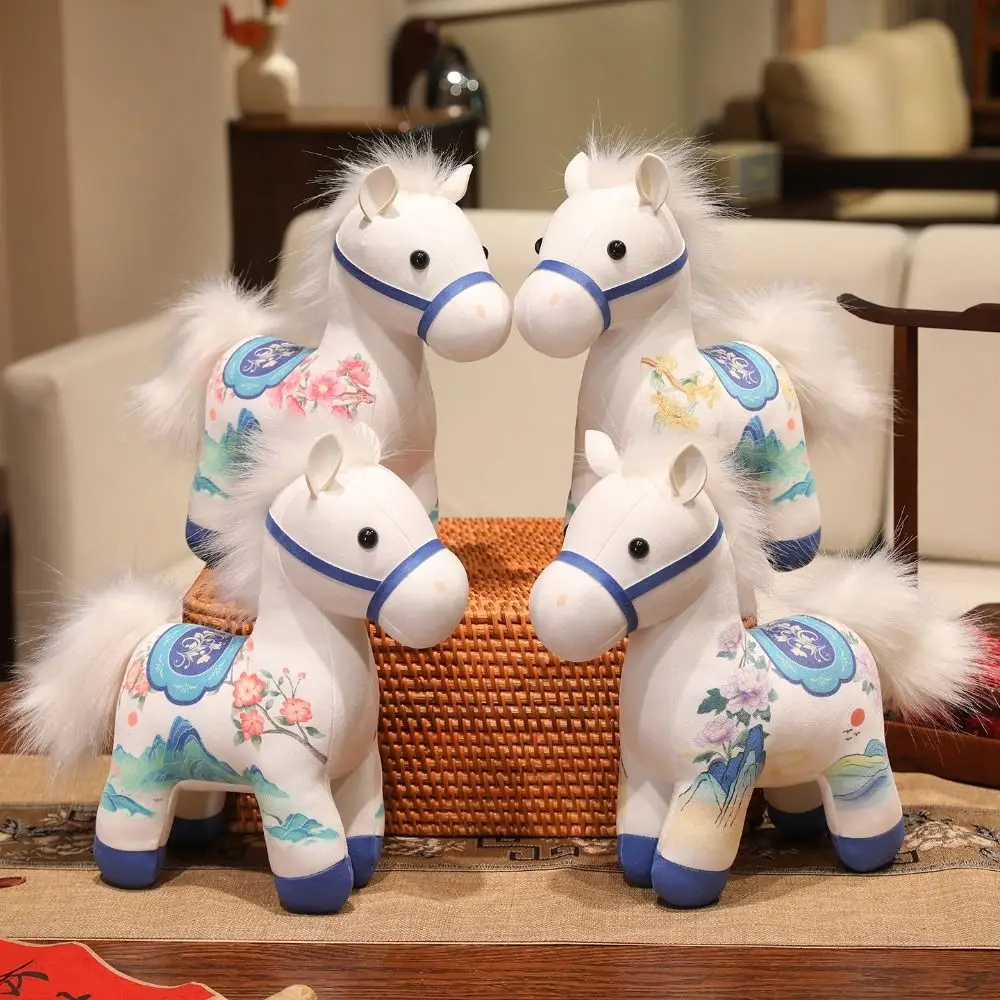 PP Cotton Plush Horse Doll Cozy Embroidery Lifelike Animal Pony Plush Toys Simulation Stuffed Charming Design