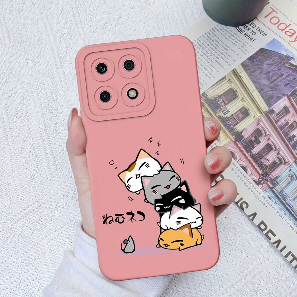 For Huawei Honor X8 X8A X7 X7A Phone Case Upgrade Full Cover Cute Liquid Silicone Anti Drop Capa For HonorX8A X 7A Funda Bumper