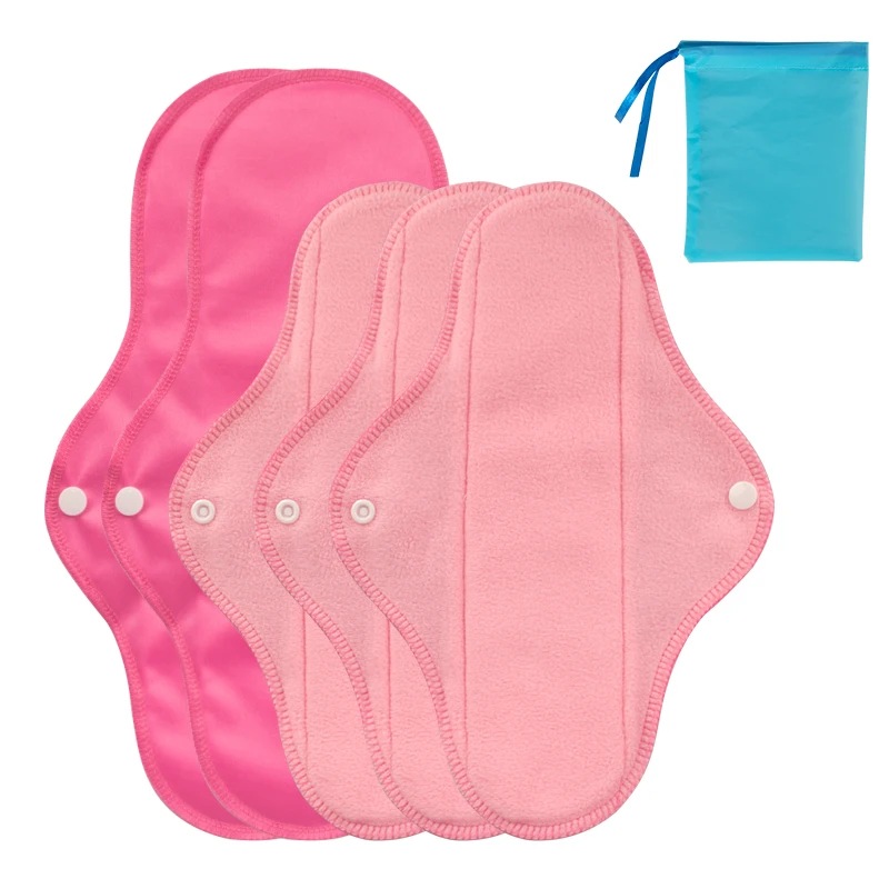 1 Set of 6 Pieces of Polar Fleece Sanitary Pads For Women Washable Recirculating Sanitary Pads Environmentally Friendly Polar