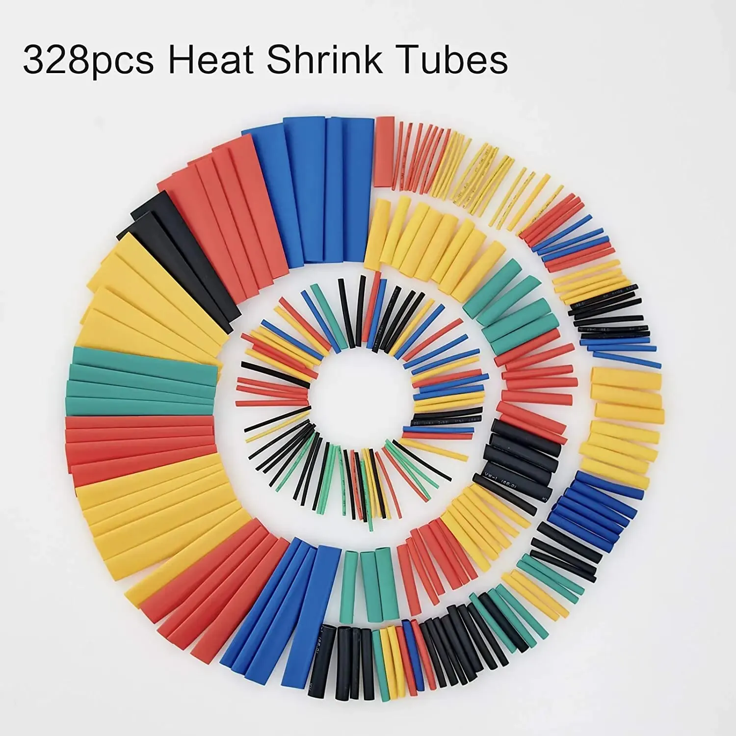 164/328 Pezzi di Tubi Termorestringenti 2:1, Kit Assortito di Guaine per Cavi Elettrici, 5 Colori, 8 Dimensioni