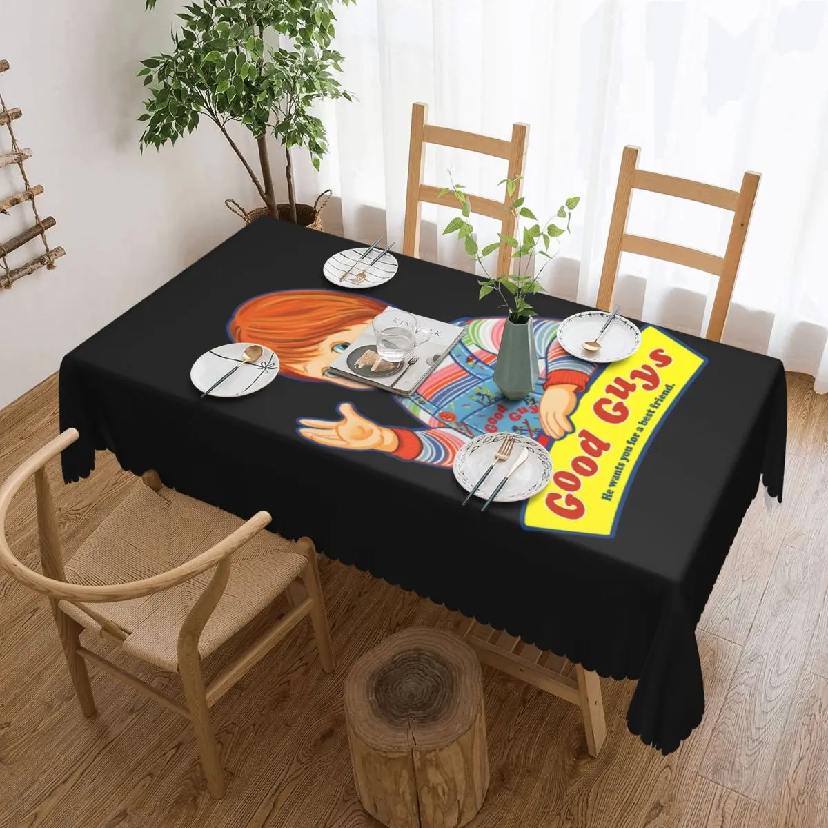 Custom Rectangular Good Guys Chucky Art Tablecloth Fit 45