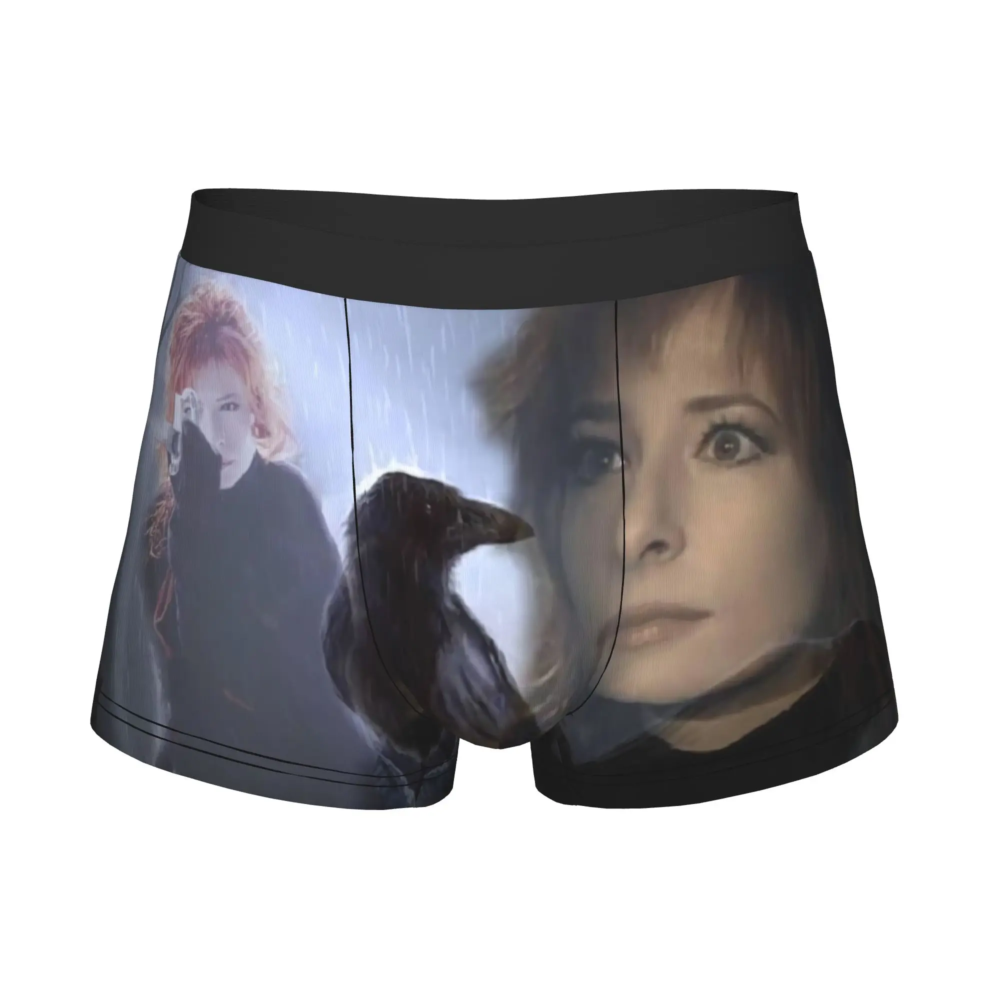 Mylene Farmer Boxers Shorts Mens French Singer Briefs Underwear Fashion Underpants