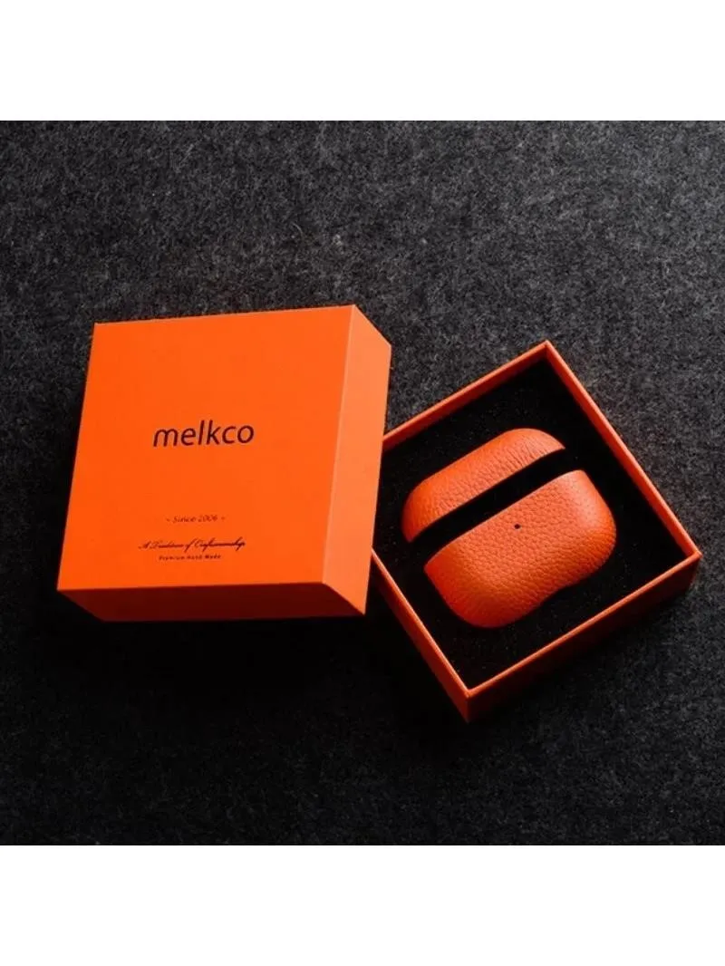Melkco 100% Oryginalne Skórzane Etui z Skóry Bydlęcej na Airpods Pro 3 2 Pro3 Premium Pokrowiec na Słuchawki do AirPods 4 3 Pro 3 2, Etui Biznesowe — zdjęcie produktu 7