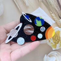 fashion creative planet acrylic brooch personalized badge pins