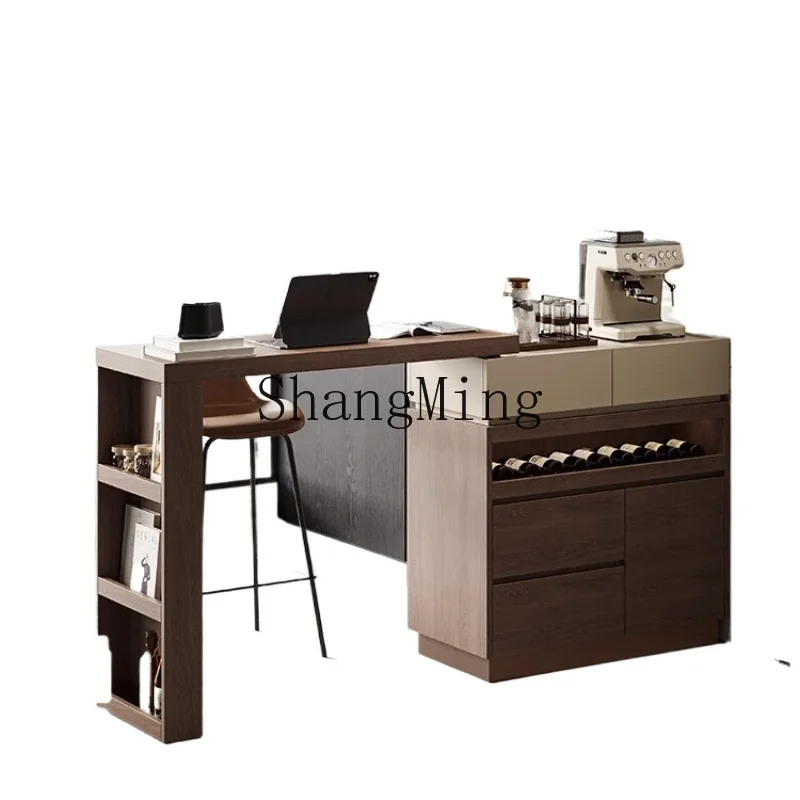 

ZYH simple retractable bar integrated cabinet small apartment household sofa side locker