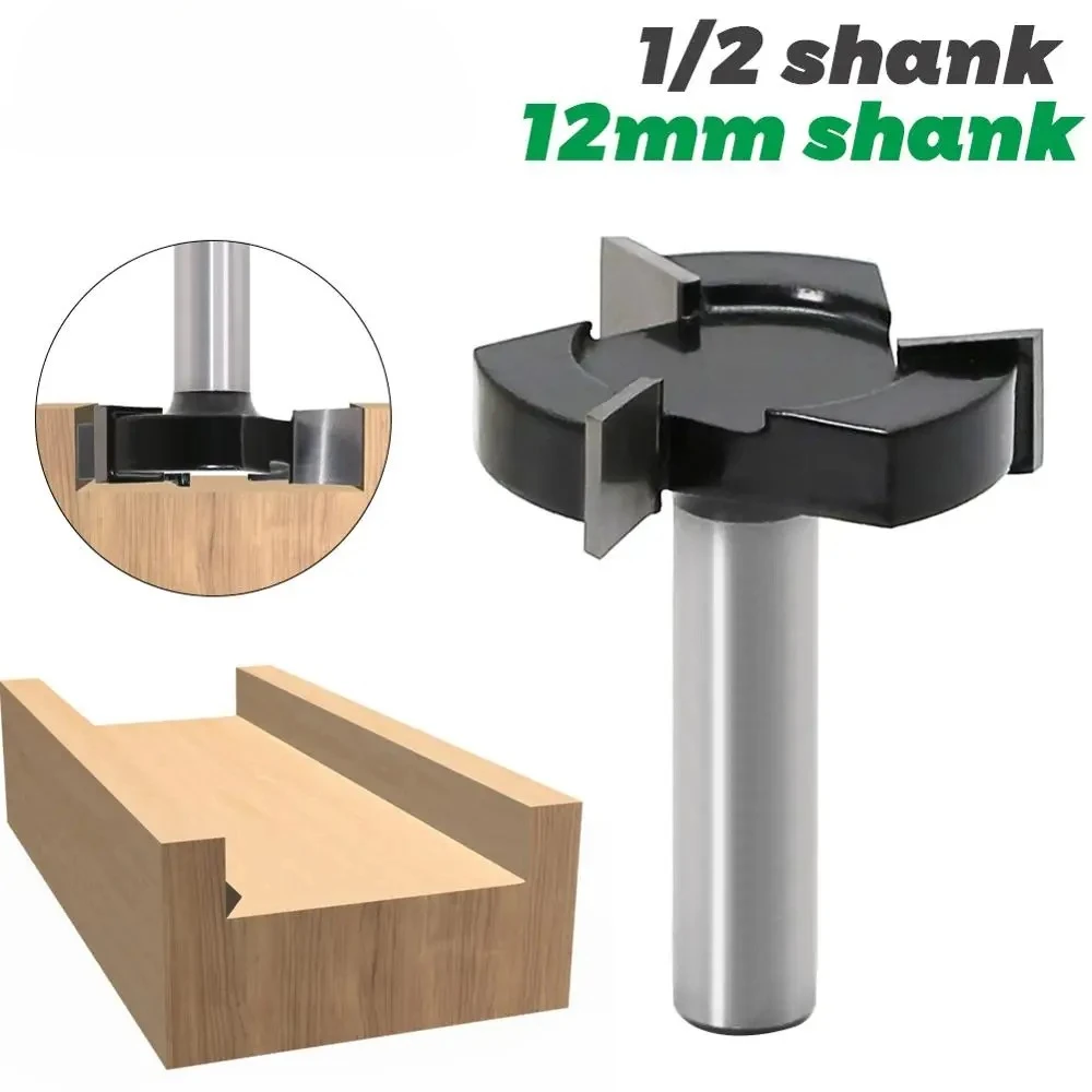 CNC-Schaufelfräser für die Oberflächenbearbeitung, 1/2 Zoll (12 mm) Schaft, 2 Zoll Schnittdurchmesser, Fräser zum Glätten von Platten, Hobelfräser für Holz