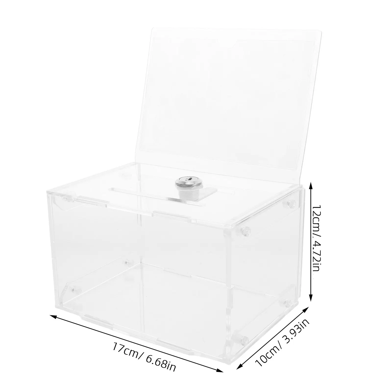 Transparent Acrylic Ballot Slot 9x6x6 Clear Collection Box Donation Suggestion Money Office Event Acrylic Voting Boxes