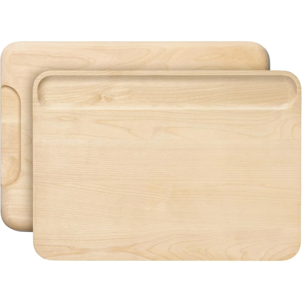 

Large Double-Sided Birch Wood Cutting Board - 17x12 Inches - FSC Certified - Food-Safe