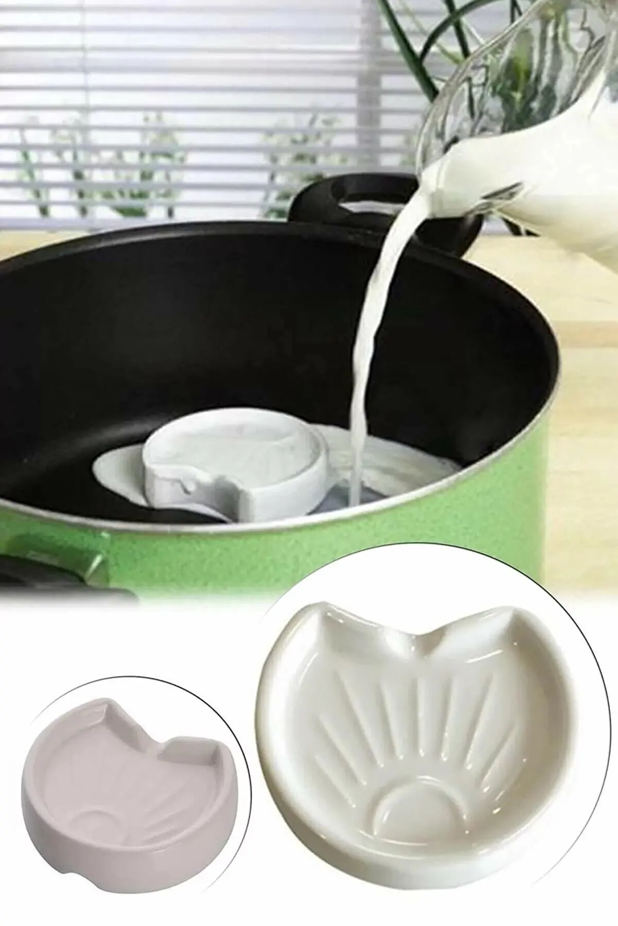 

Milk Saver Kitchen Helper Tools Milk Pot Natural Ceramic Porcelain Milk Overflow Protector Boil Stimulant Milk Stone