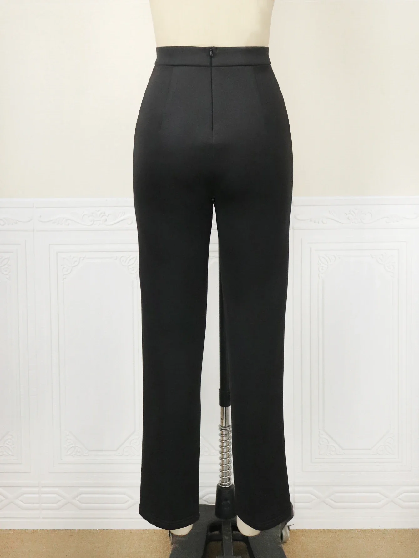 Vrouwen Hoge Taille Potlood Broek Rechte Pijpen Casual Broek Rug Rits Rekbare Broekjes Met Zakken Vrouwelijke Kantoor Werk Legging