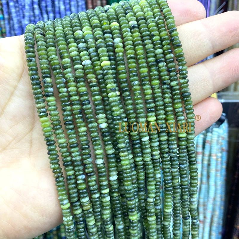 2x4mm Rondelle Natural Stone Onyx Turquoise Emerald Chalcedony Abacus Spacer Beads for Jewelry Making DIY Bracelets Accessories