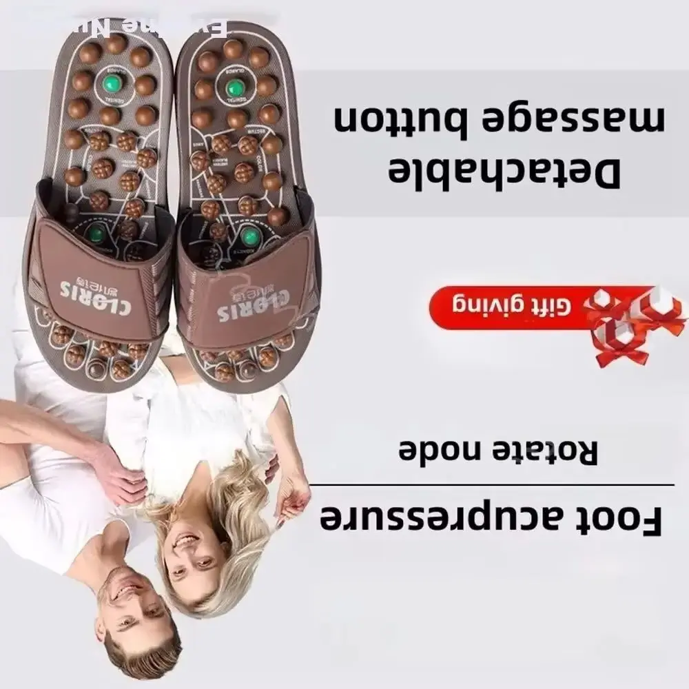 Brown Foot Massage Slippers Men/women Gift First Choice Acupressure Jade Spring Magnetic Therapy Shoes - view 4