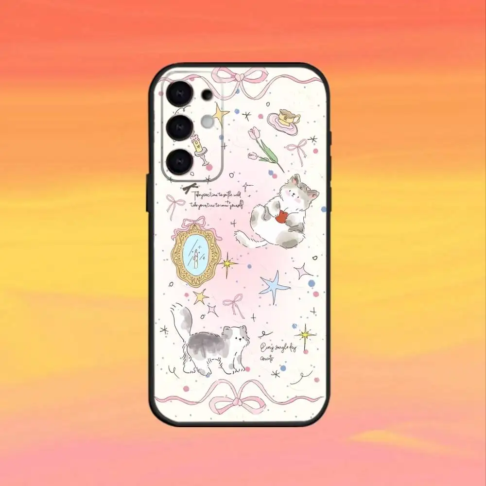 حافظة هاتف لطيفة على شكل حرف K لهاتف سامسونج S25، S24، S21، S22، S23، S30، Ultra، S20، Plus، Fe، Note، 10,9,5G غطاء أسود #4