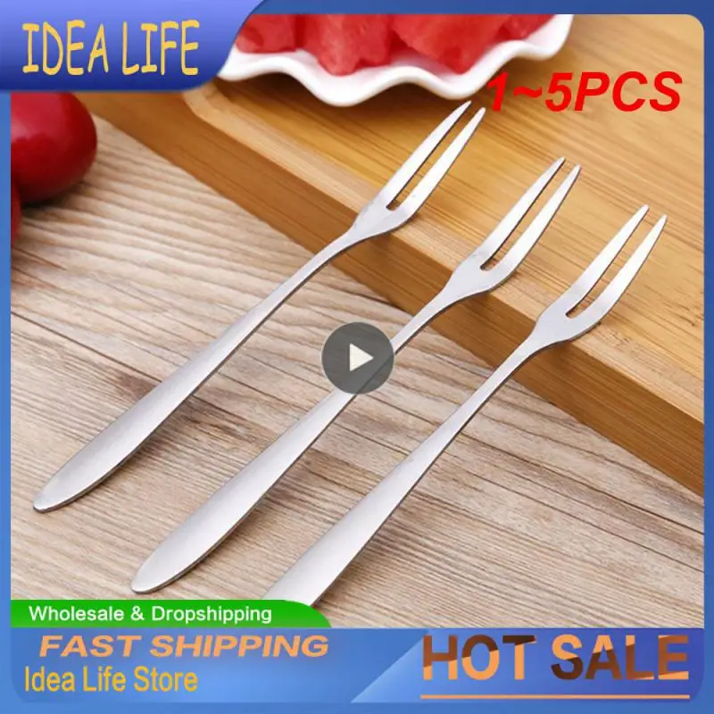 1~5PCS Stainless Steel Fruit Fork Dessert Forks Mini Fork Used For Cake In Party Snail Fork For Restaurant Bar Party Banquets