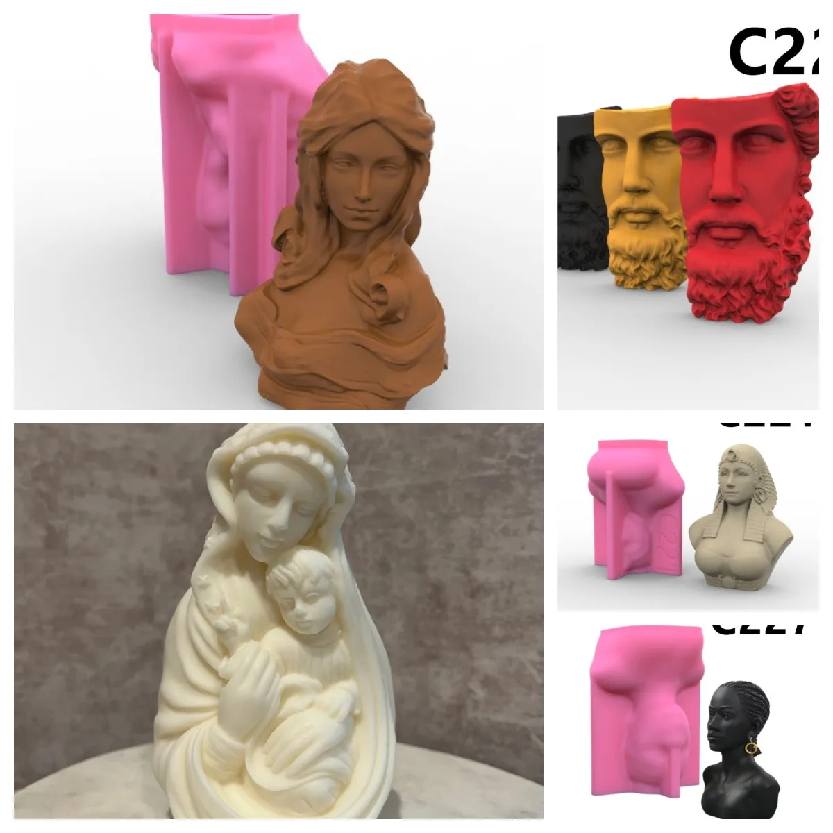 

Goddess and Virgin Sculpture Candle Silicone Mold Gypsum form Carving Art Aromatherapy Plaster Home Decoration Mold Gift Handma