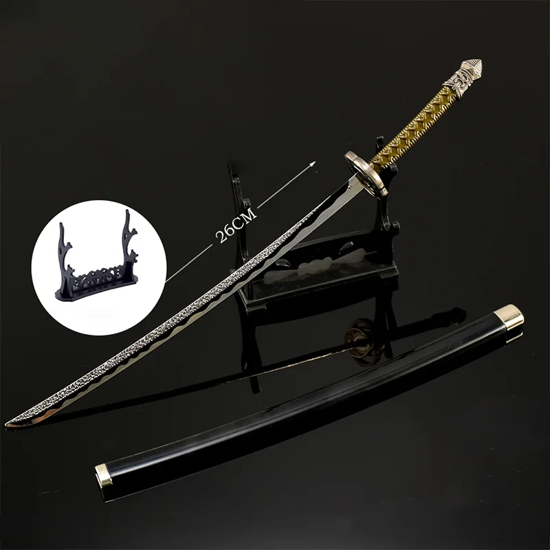 Moonveil Katana Samurai – jouet épée périphérique de jeu 26cm, mise à niveau du Snap intégré, modèle d'ornement artisanal entièrement en métal, Collection cadeau