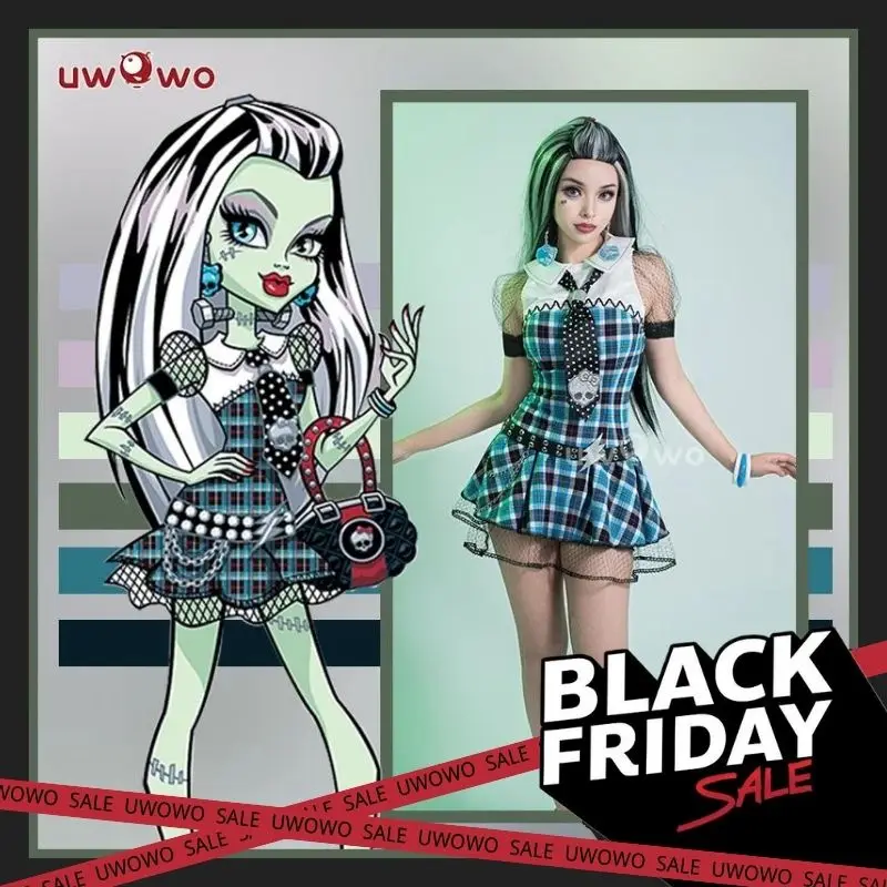 PRE VENTA UWOWO Monster High Cosplay Frankie Stein 1 traje de Cosplay traje de Cosplay femenino vestido de disfraces de Halloween traje