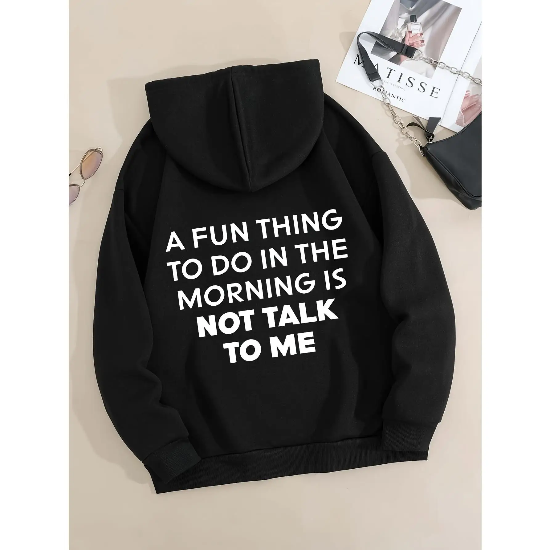

Funny Hoodie "Not Talk To Me In The Morning" Graphic Pullover Unisex Sarcastic Humor Introvert Cotton Top Gift