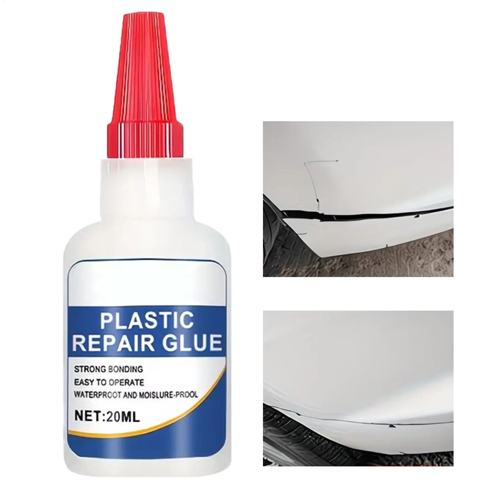 Bumper Glue for Cars 20ml Automotive Trim Crack Repair Glue Bumper Crack Repair Adhesive for Drivers Mechanics Technicians
