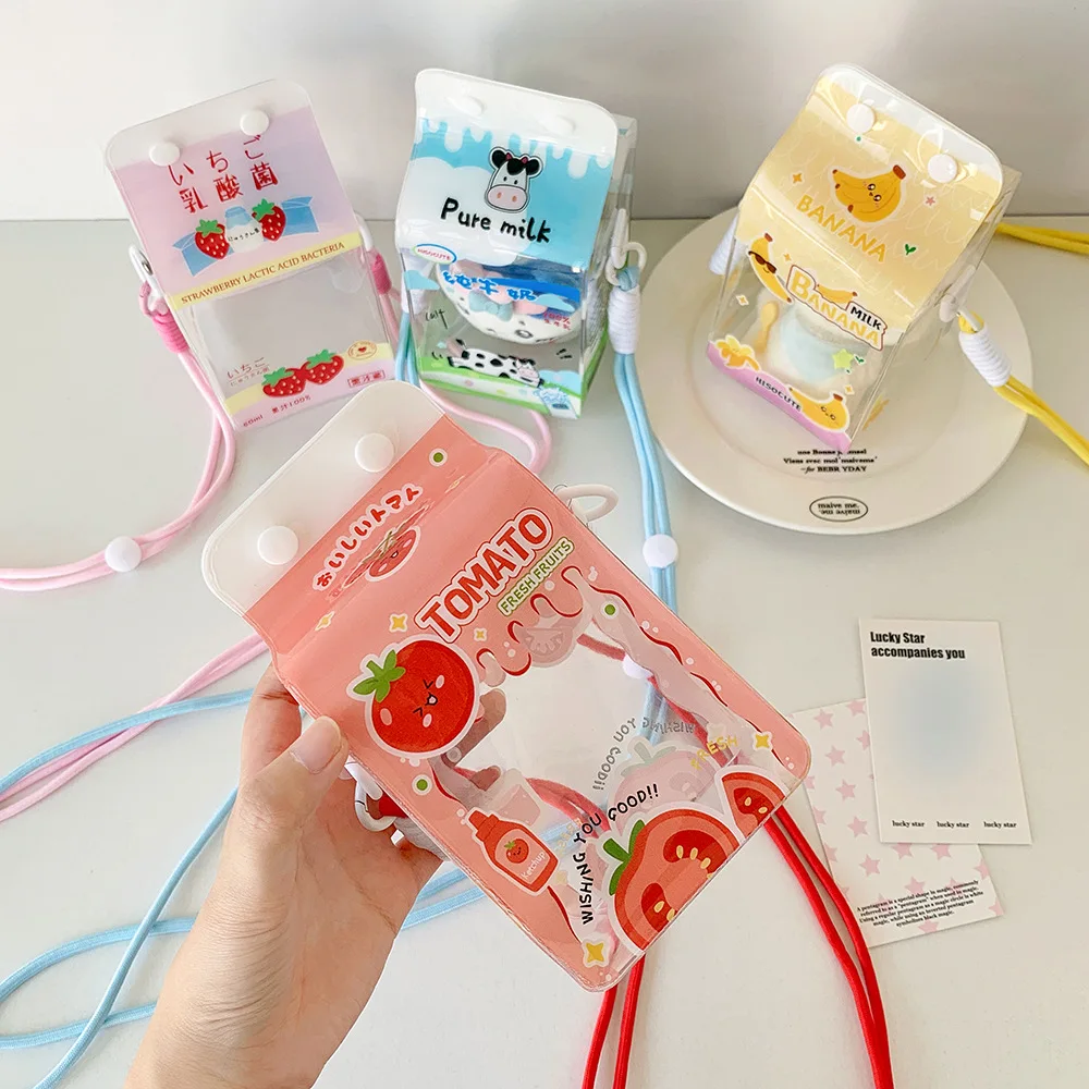 INS نمط صندوق الحليب حقيبة حامل اليابانية لطيف عروسة كارتون حقيبة طالب بولي كلوريد الفينيل Crossbody تون السلع حقيبة عرض حقيبة التخزين #4