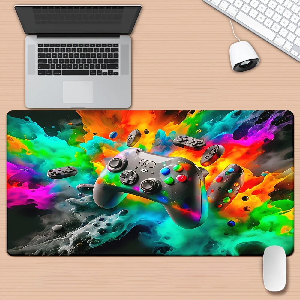 

The colorful game controller design, mouse pad, computer desktop decoration, high-definition printing, suitable for home use