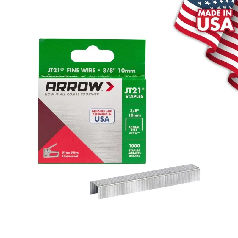 Thin Wire Staples for Staple Gun Upholstery Crafts General Repair 3/8 Inch Leg 7/16 Inch Crown 1000 Pack