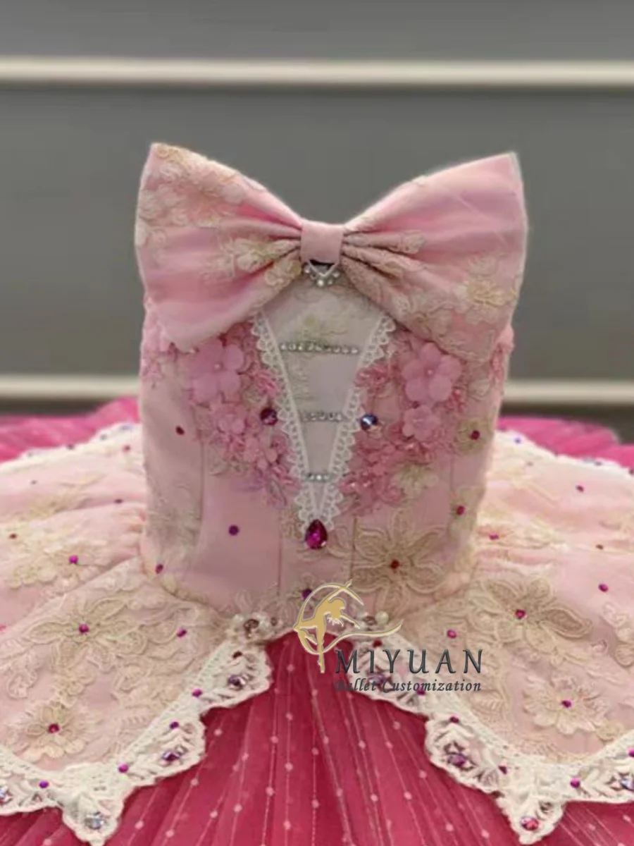 Tutú de Ballet rosa para niña, ropa de rendimiento de cumpleaños, talla personalizada, alta calidad, profesional, nuevo