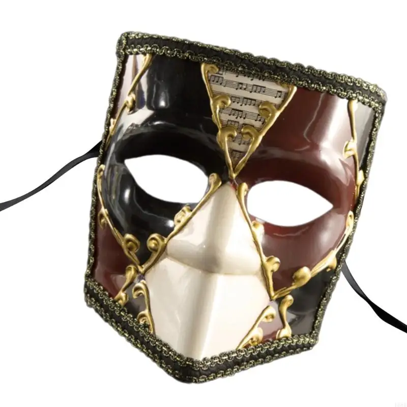 H58E Classical Men's Facle Face Lace Trim mascarada Máscara Styles Desgaste da festa