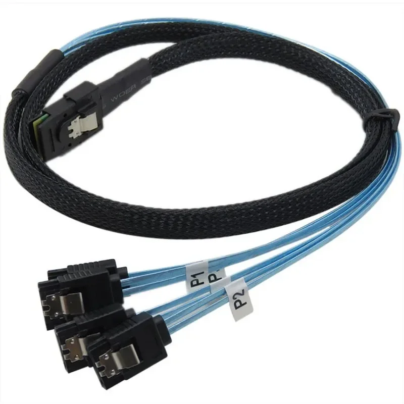 Internal Hard Drive Safety Parts for Households Computer, 36 - Pin to 4 SATA 7 - Pin SAS SFF - 8087 Mini Splitter Cables