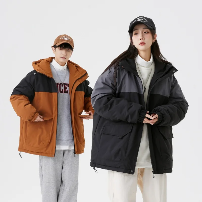 Couple's Down Jacket 85% Duck Down Long Cotton Jacket Warm Men's Cotton Clothing Outdoor Hiking Wear